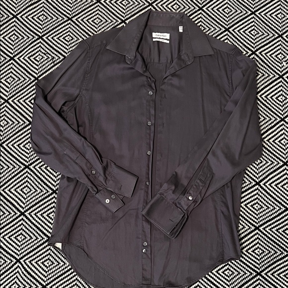 Calvin Klein Charcoal Button-Up Shirt Jacket - Picture 2 of 6